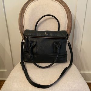 Kate Spade black leather crossbody purse